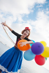 Obraz premium girl with balloons