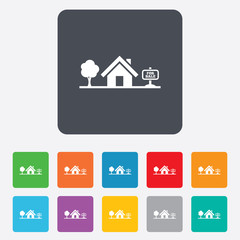 Home sign icon. House for sale. Broker symbol.