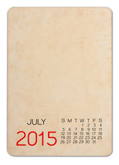 Calendar 2015 on the Empty old photo