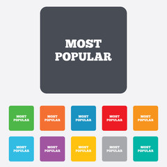 Most popular sign icon. Bestseller symbol.