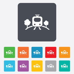 Overground sign icon. Metro train symbol.