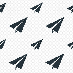 Paper Plane sign. Airplane symbol. Travel icon.