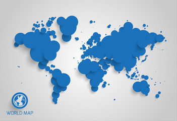 Abstract world map made of circles. EPS10.