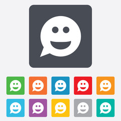 Smile face sign icon. Smiley symbol.