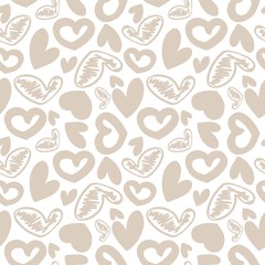 Fun seamless vintage love heart background in. pretty colors.