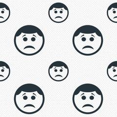 Sad face sign icon. Sadness symbol.