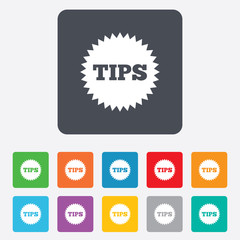 Tips sign icon. Star symbol.