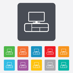 TV table sign icon. Modern furniture symbol.