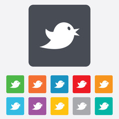 Social media icon. Short messages twitter symbol.