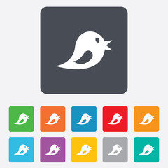 Social media icon. Short messages twitter symbol.