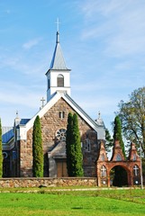 Fototapeta na wymiar Little church in Andrioniskis town - Anyksciai district