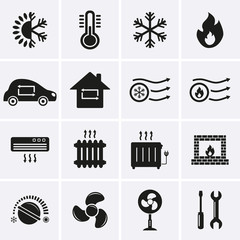 Heating and Cooling Icons - 70525681