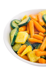 Fried vegetables on the plate