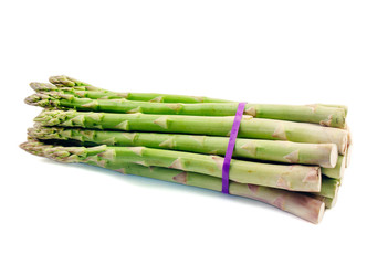 Bunch of asparagus isolated on white