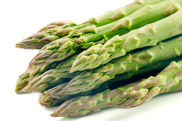 Bunch of asparagus isolated on white