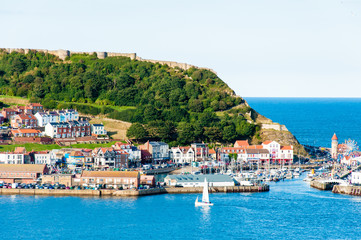 Fototapeta premium Scarborough South Bay harbor in North Yorskire, England