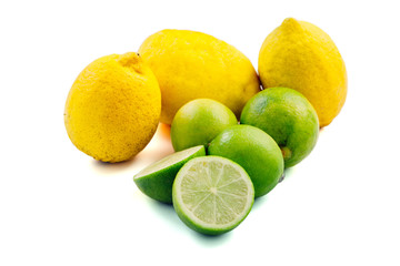 Citrus fruits isolated on white