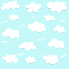 Seamless pattern with clouds