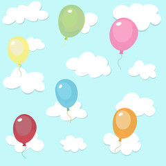 seamless pattern with colorful balloons