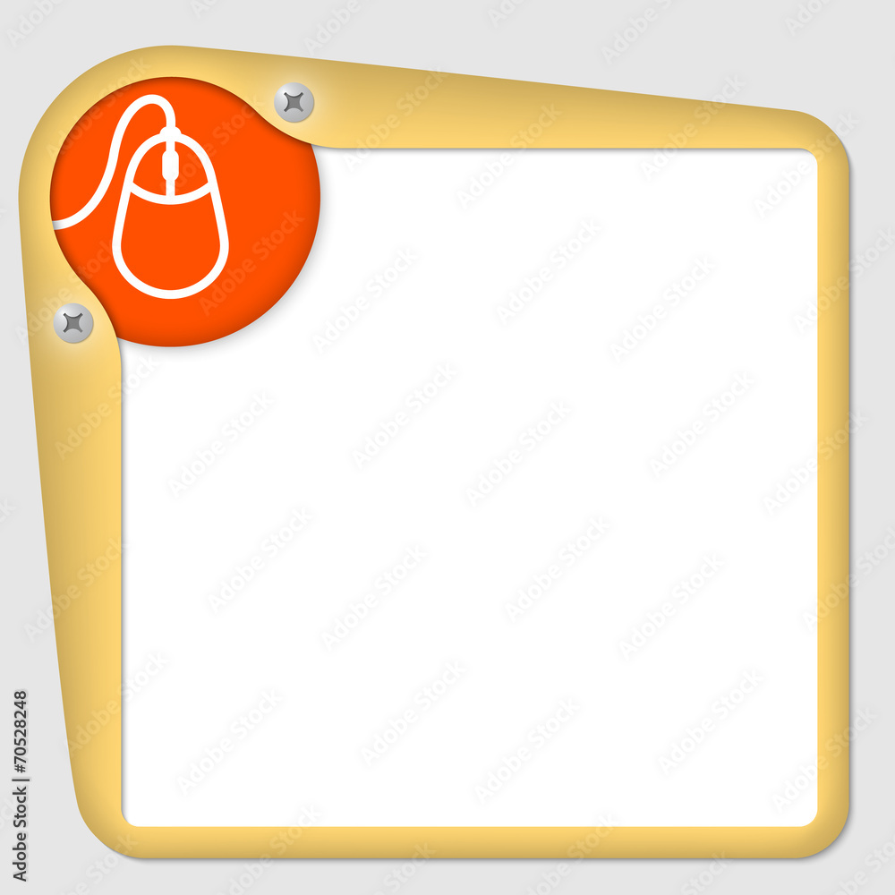 Fototapete yellow frame for text with mouse symbol