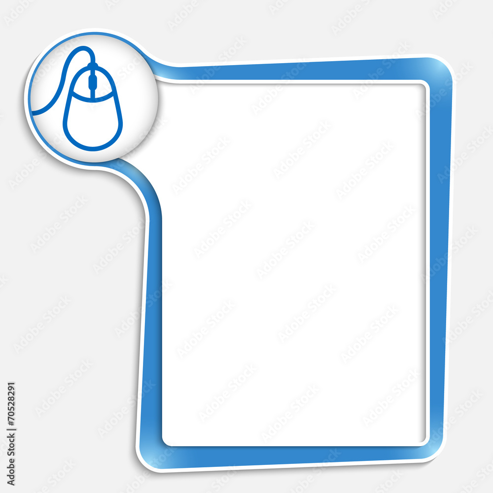 Fototapete blue text box for any text with mouse icon