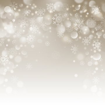 Christmas beige background with snowflakes