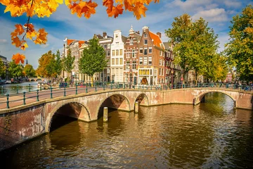 Plexiglas foto achterwand Amsterdam stadsgezicht © sborisov