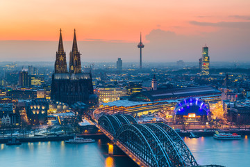Cologne at dusk