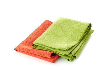 various folded cotton napkins