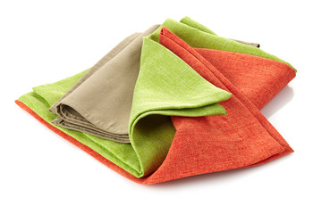 Fototapeta na wymiar various folded cotton napkins