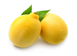 Lemon with leaves