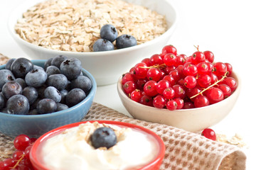 Healthy breackfast  - Fresh berries and naturall yogurt or sour