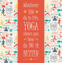 Fototapeta premium Yoga background with yogic quote.