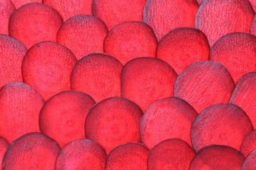 Red sliced ​​beef as texture
