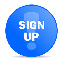 sign up internet blue icon