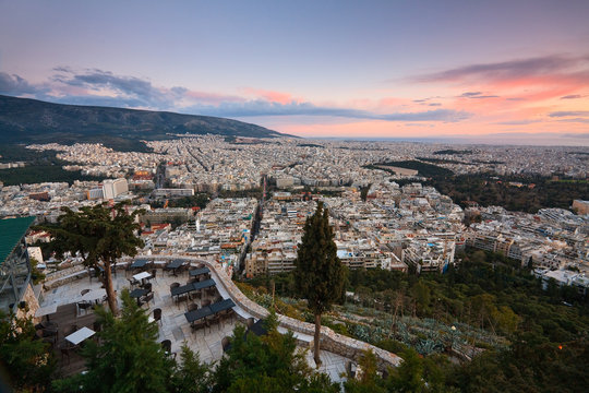 View of Athens from Lycabettus hill.