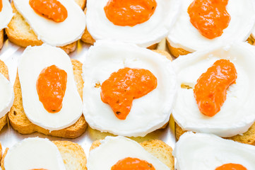 Selection of various canape