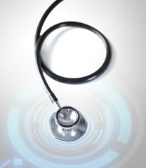 stethoscope over white background