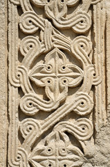 Traditional georgian floral ornament,Bagrati Cathedral,Kutaisi