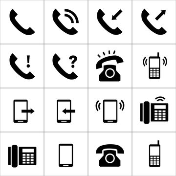Telephone icons set