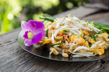 Thai Fried Noodles with shrimps, Pad Thai