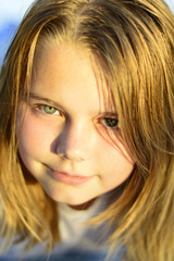 Fototapeta premium Little girl emotions.