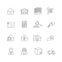 Real estate outline icons