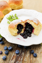 Brioche with blueberries