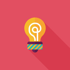 Light bulb flat icon with long shadow,eps10