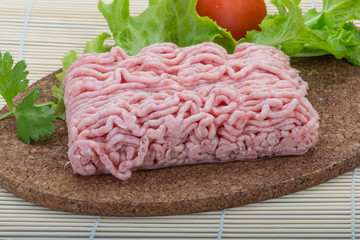 Raw minced pork meat
