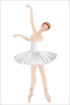 Dancing ballerina, isolated on white