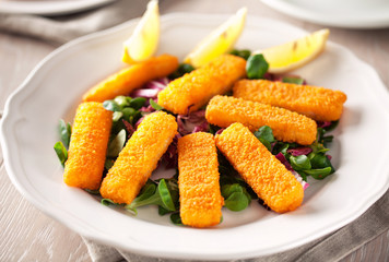 Fish Sticks with Salad