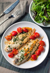 Sole with cherry tomatoes