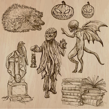 Halloween, Monsters, Magic - Vector collection